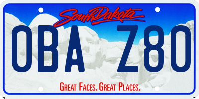 SD license plate 0BAZ80