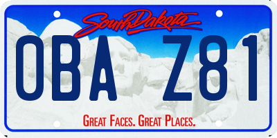 SD license plate 0BAZ81