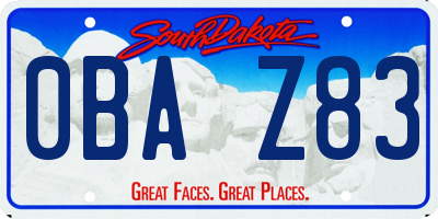 SD license plate 0BAZ83