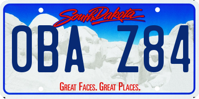 SD license plate 0BAZ84