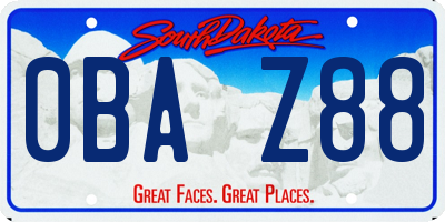 SD license plate 0BAZ88
