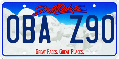 SD license plate 0BAZ90