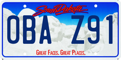 SD license plate 0BAZ91