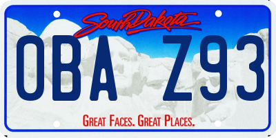 SD license plate 0BAZ93