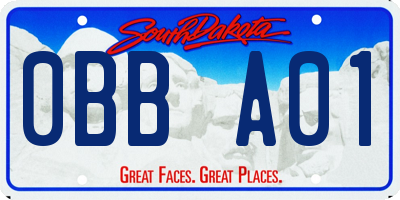 SD license plate 0BBA01