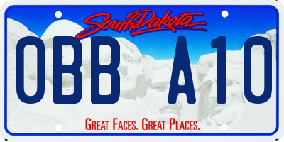 SD license plate 0BBA10
