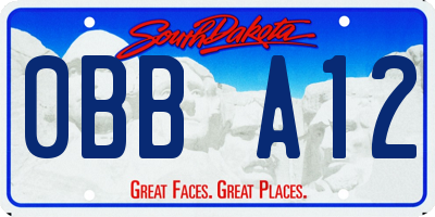 SD license plate 0BBA12