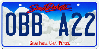 SD license plate 0BBA22