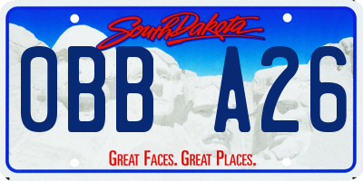 SD license plate 0BBA26