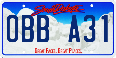 SD license plate 0BBA31