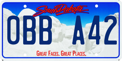 SD license plate 0BBA42