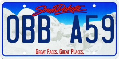 SD license plate 0BBA59
