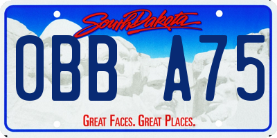 SD license plate 0BBA75