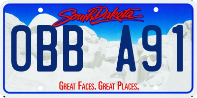 SD license plate 0BBA91
