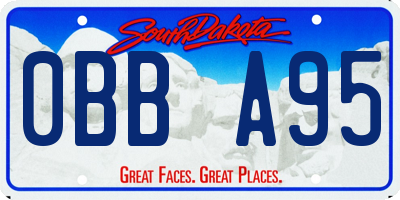 SD license plate 0BBA95