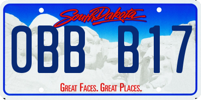 SD license plate 0BBB17