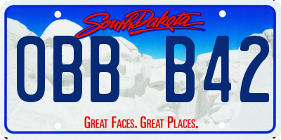 SD license plate 0BBB42