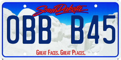 SD license plate 0BBB45