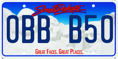 SD license plate 0BBB50