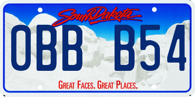 SD license plate 0BBB54