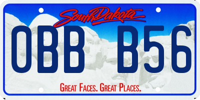 SD license plate 0BBB56
