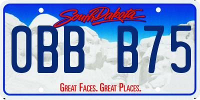 SD license plate 0BBB75