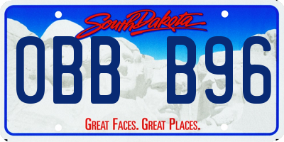 SD license plate 0BBB96