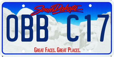 SD license plate 0BBC17