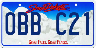 SD license plate 0BBC21