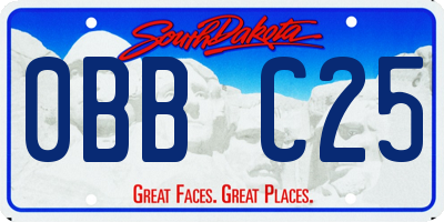 SD license plate 0BBC25