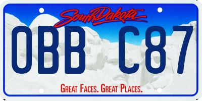 SD license plate 0BBC87
