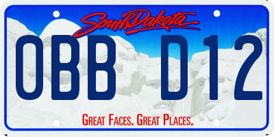 SD license plate 0BBD12
