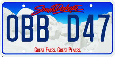 SD license plate 0BBD47