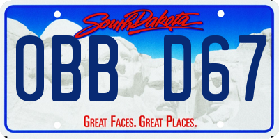 SD license plate 0BBD67