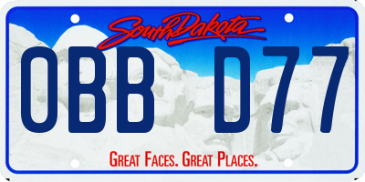 SD license plate 0BBD77