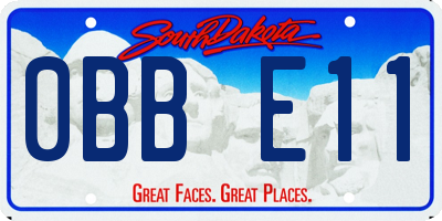 SD license plate 0BBE11