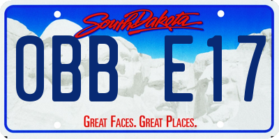 SD license plate 0BBE17