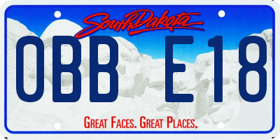 SD license plate 0BBE18