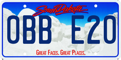 SD license plate 0BBE20