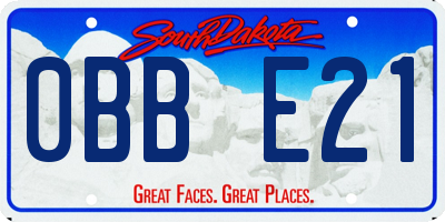 SD license plate 0BBE21