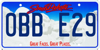 SD license plate 0BBE29