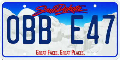 SD license plate 0BBE47