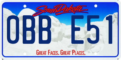 SD license plate 0BBE51
