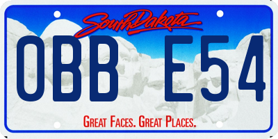 SD license plate 0BBE54