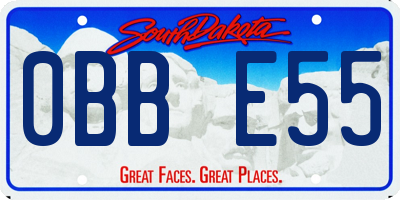 SD license plate 0BBE55