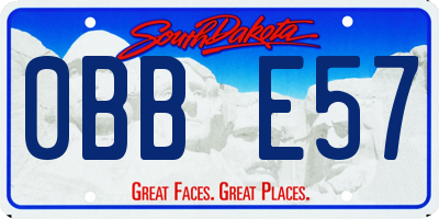 SD license plate 0BBE57