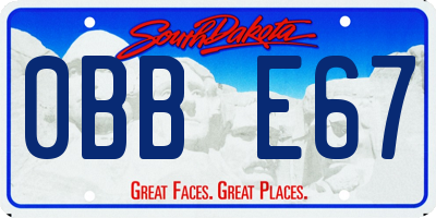 SD license plate 0BBE67