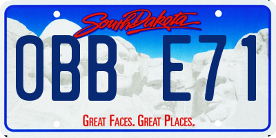 SD license plate 0BBE71