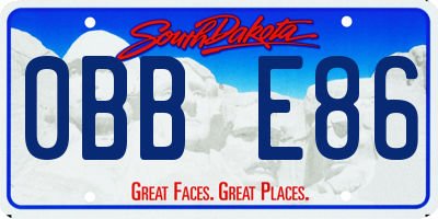 SD license plate 0BBE86