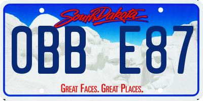 SD license plate 0BBE87